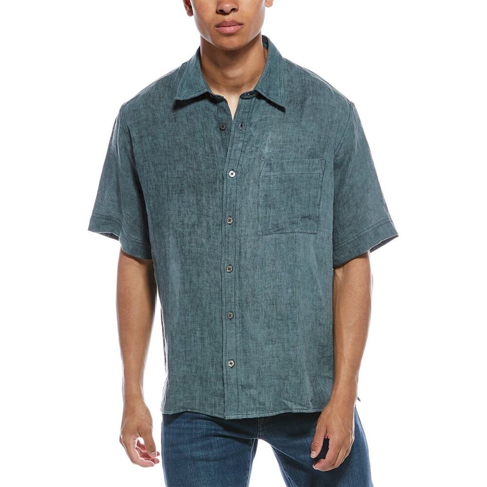 ATM Anthony Thomas Melillo Mens Linen Camp Shirt M Blue 0714